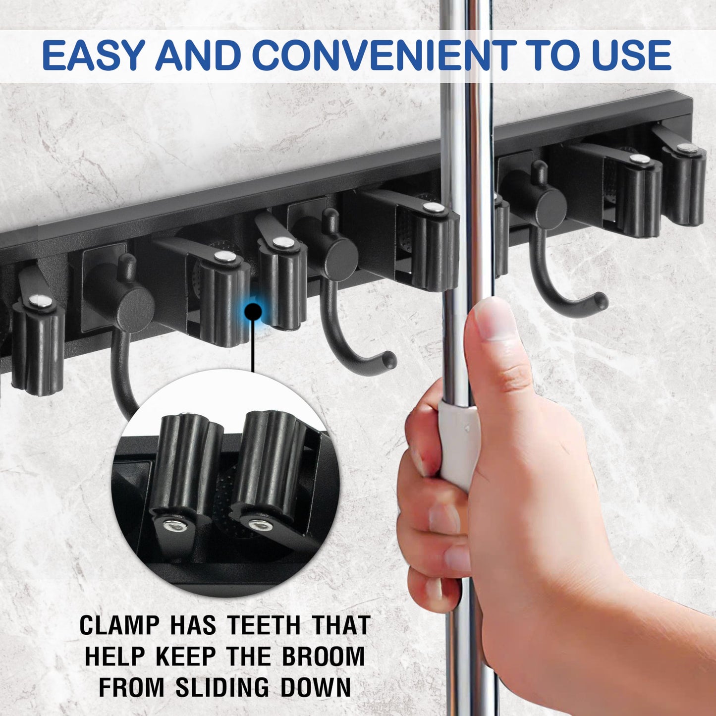 Mop and Broom Holder Wall Mount Organizer