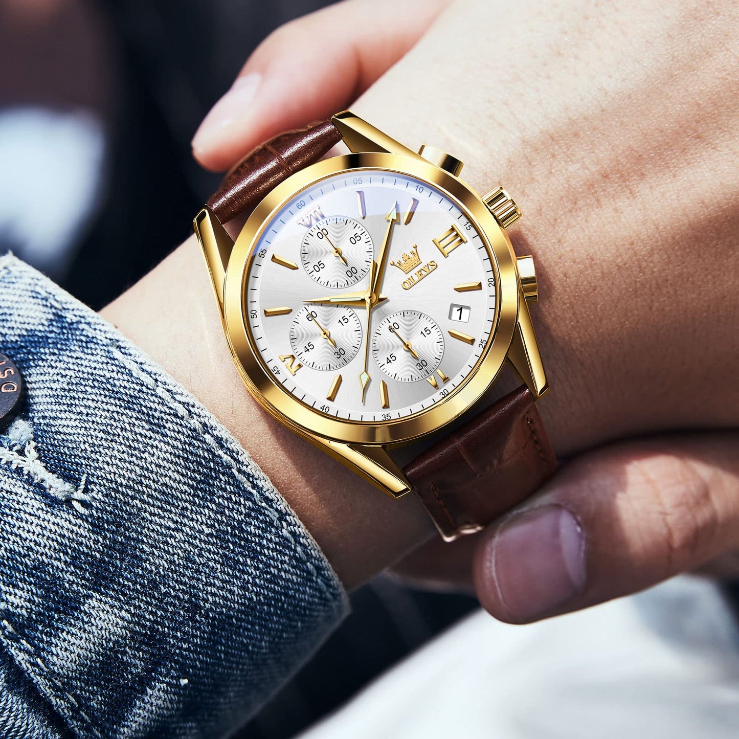 OLEVS Men's Chronograph Luxury Waterproof Watch