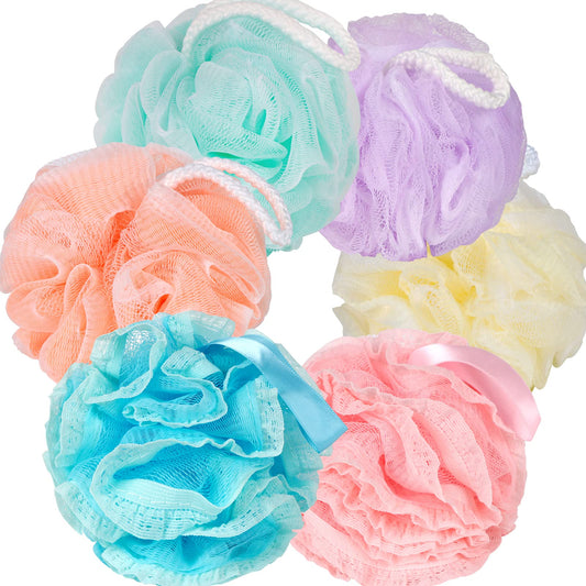 Carrie Joe Bath Loofah Sponge Soft Mesh Shower Puffs for Body Wash Bath Sponge Body Scrub for Women & Men Body Exfoliator-Bathing Accessories