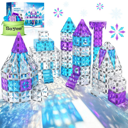 UPDATE: DEAD! Frozen Magnetic Tiles 102pcs with Stairs Dolls Princess Castle Building STEM Toys for 3+ Year Old Girls & Boys 3 4 5 6 7 8 9 10 Year Old Girl Birthday Gifts