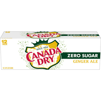 12 Pack Canada Dry Zero Sugar Ginger Ale