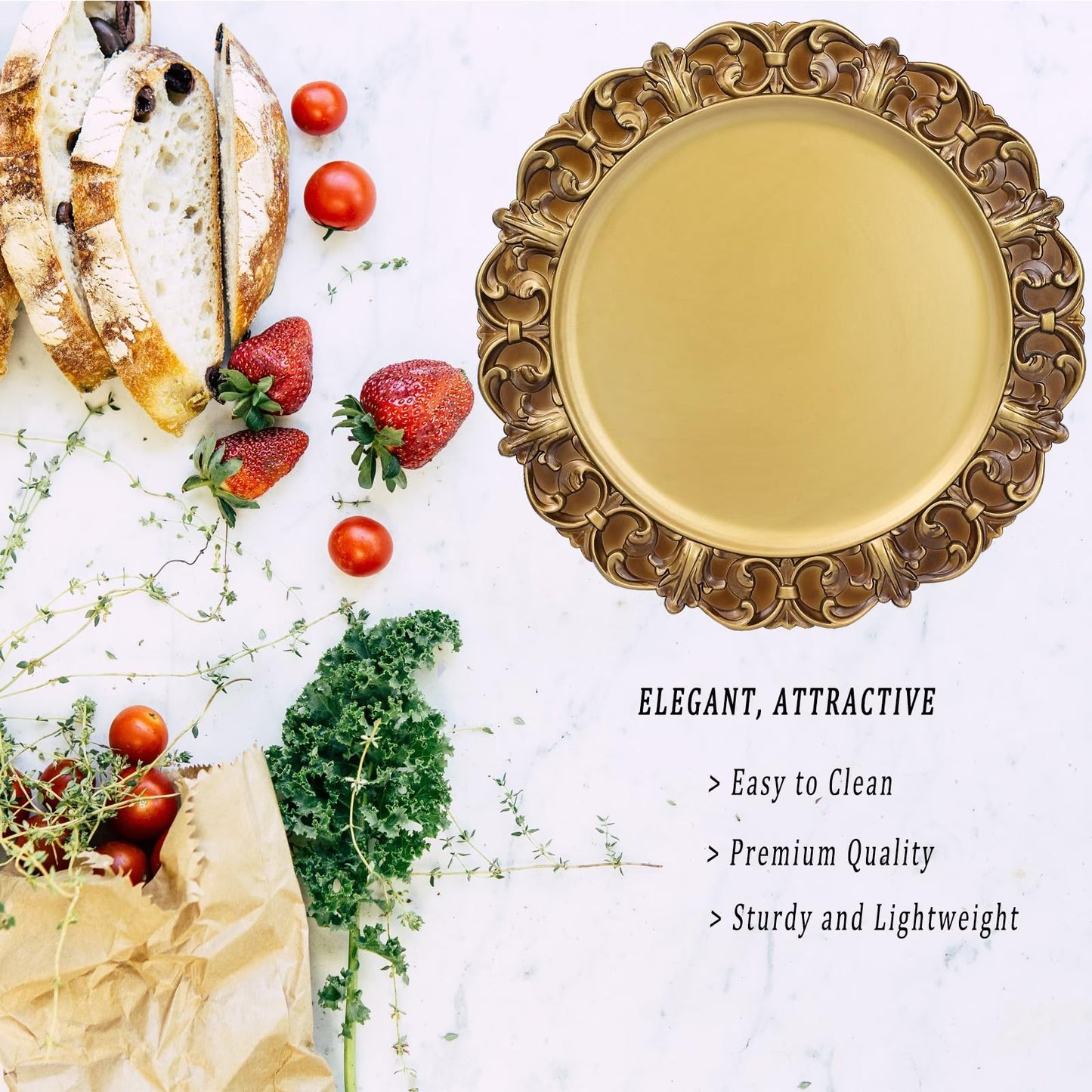 Set of 6 Decorative Charger Plates for Events