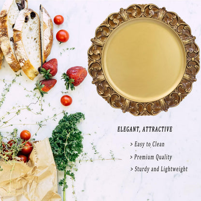 Set of 6 Decorative Charger Plates for Events