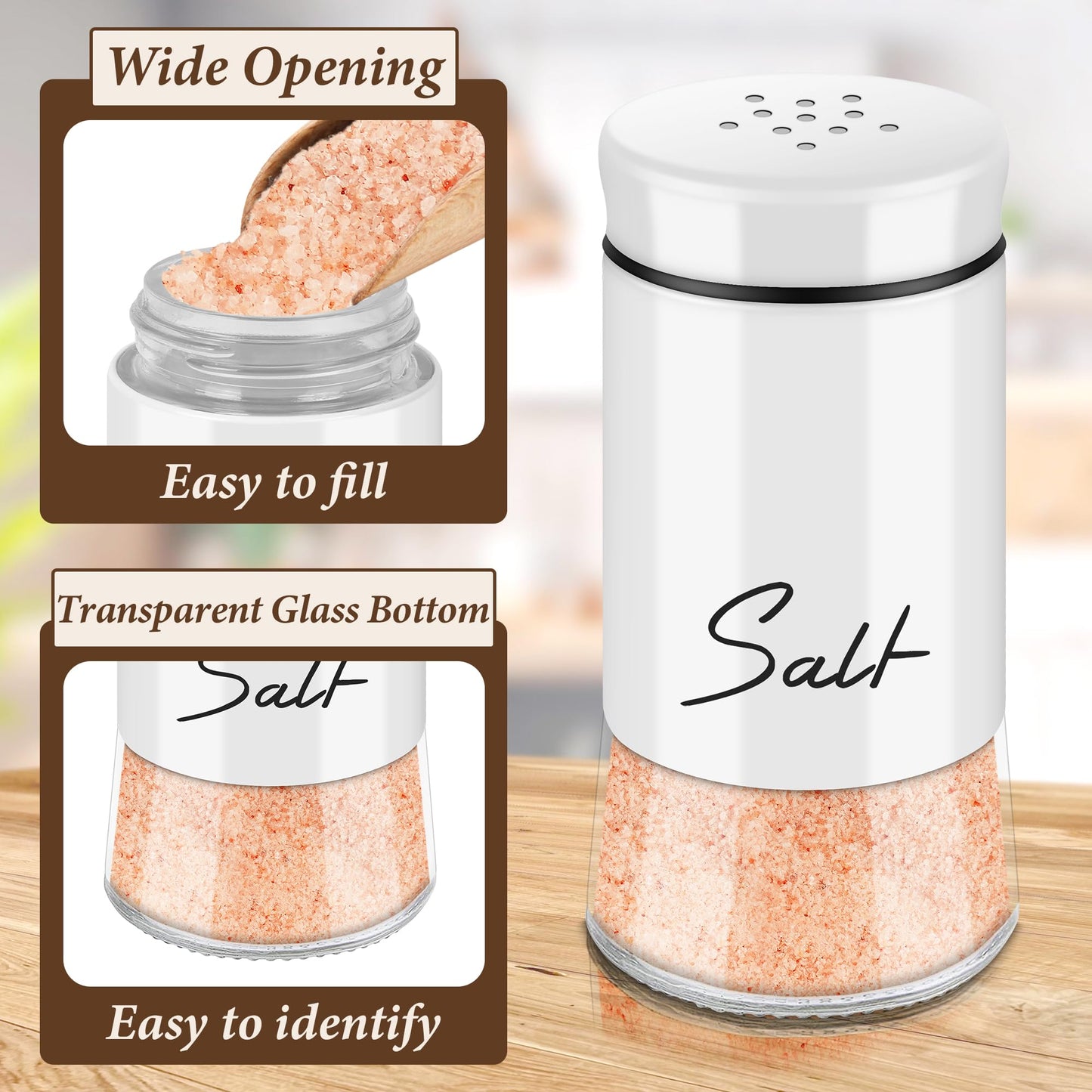 Salt and Pepper Shakers Set - Refillable Design