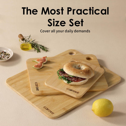 3pcs Bamboo Cutting Boards by CAROTE
