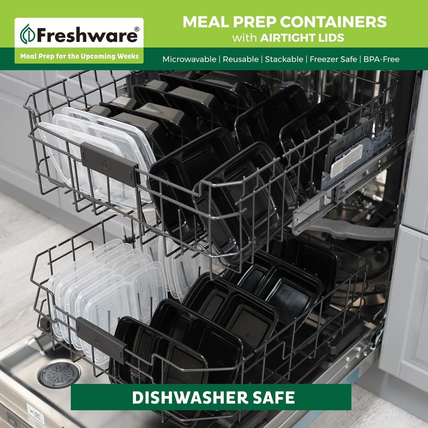 Freshware 50-Pack Meal Prep Containers with Lids