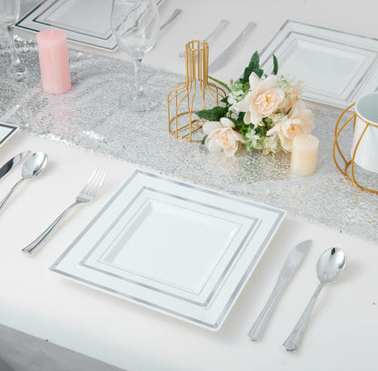JOLLY CHEF 125 Count Plastic Plates and Cutlery Set