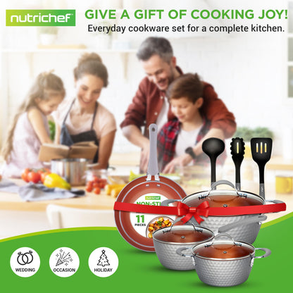 11 Pieces NutriChef Nonstick Cookware Set With Utensils