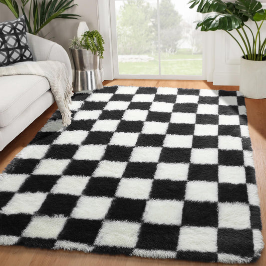KICMOR 4x6 Fluffy Shag Area Rug for Home