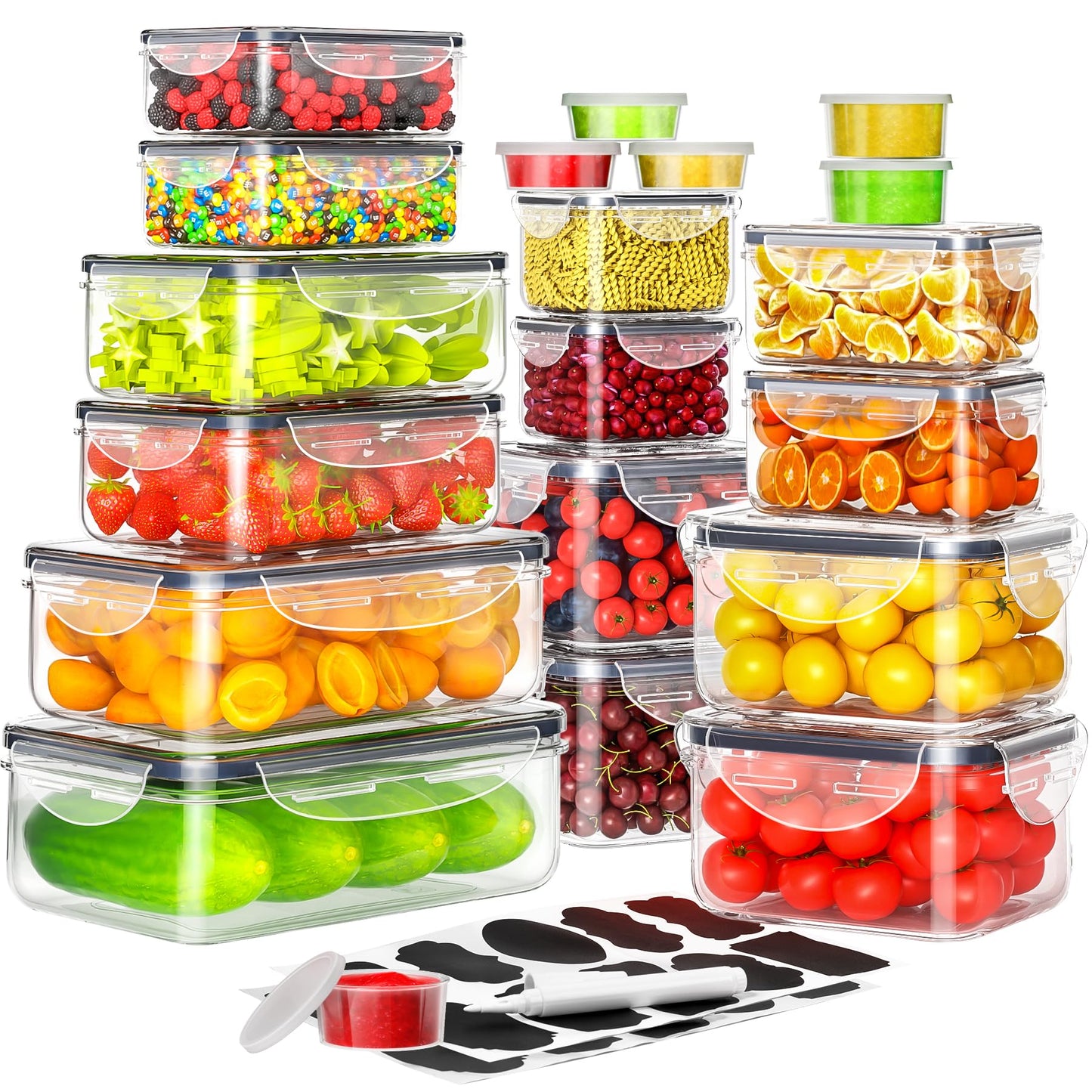 40 PCS Airtight Food Storage Containers Set