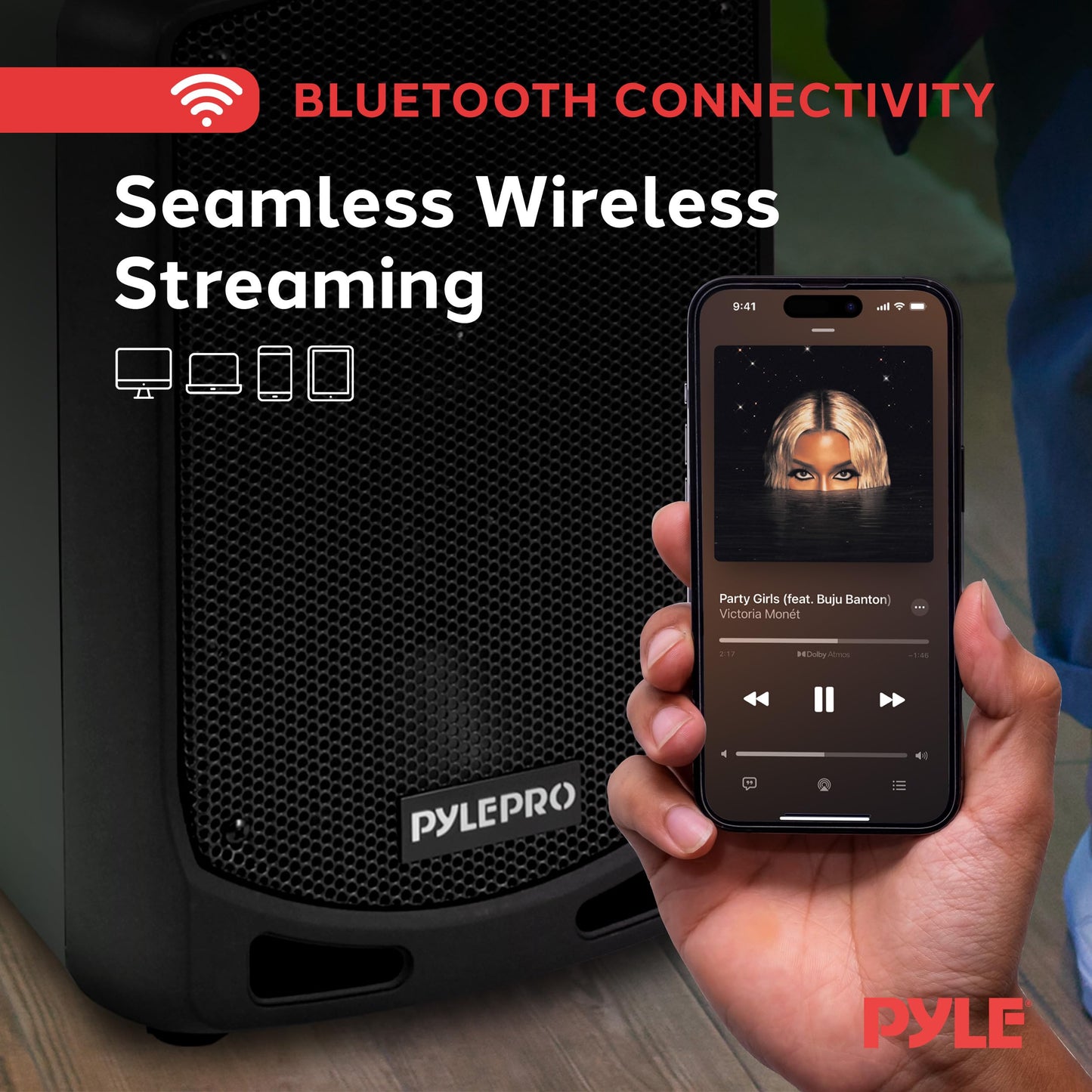 Pyle Portable Bluetooth Karaoke PA Speaker System