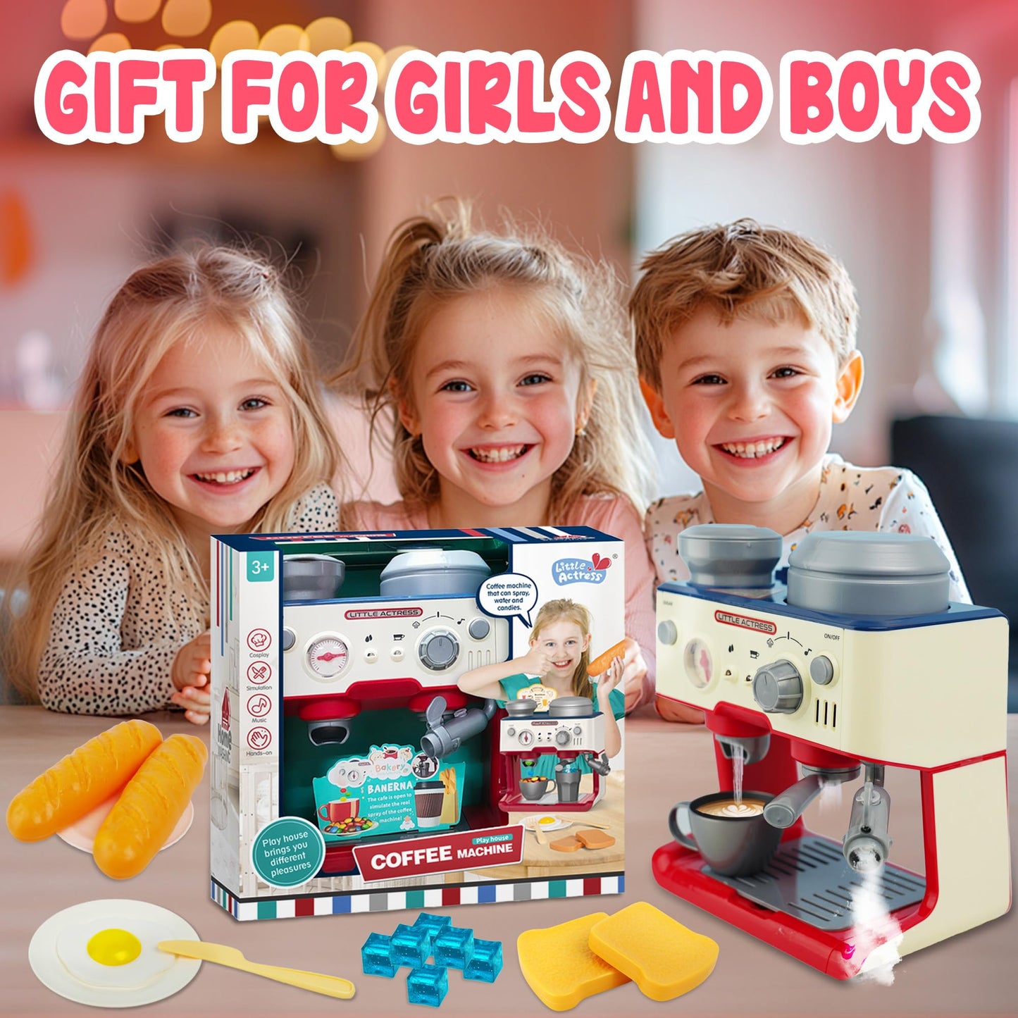 Kids Coffee Maker Playset with LED Sound