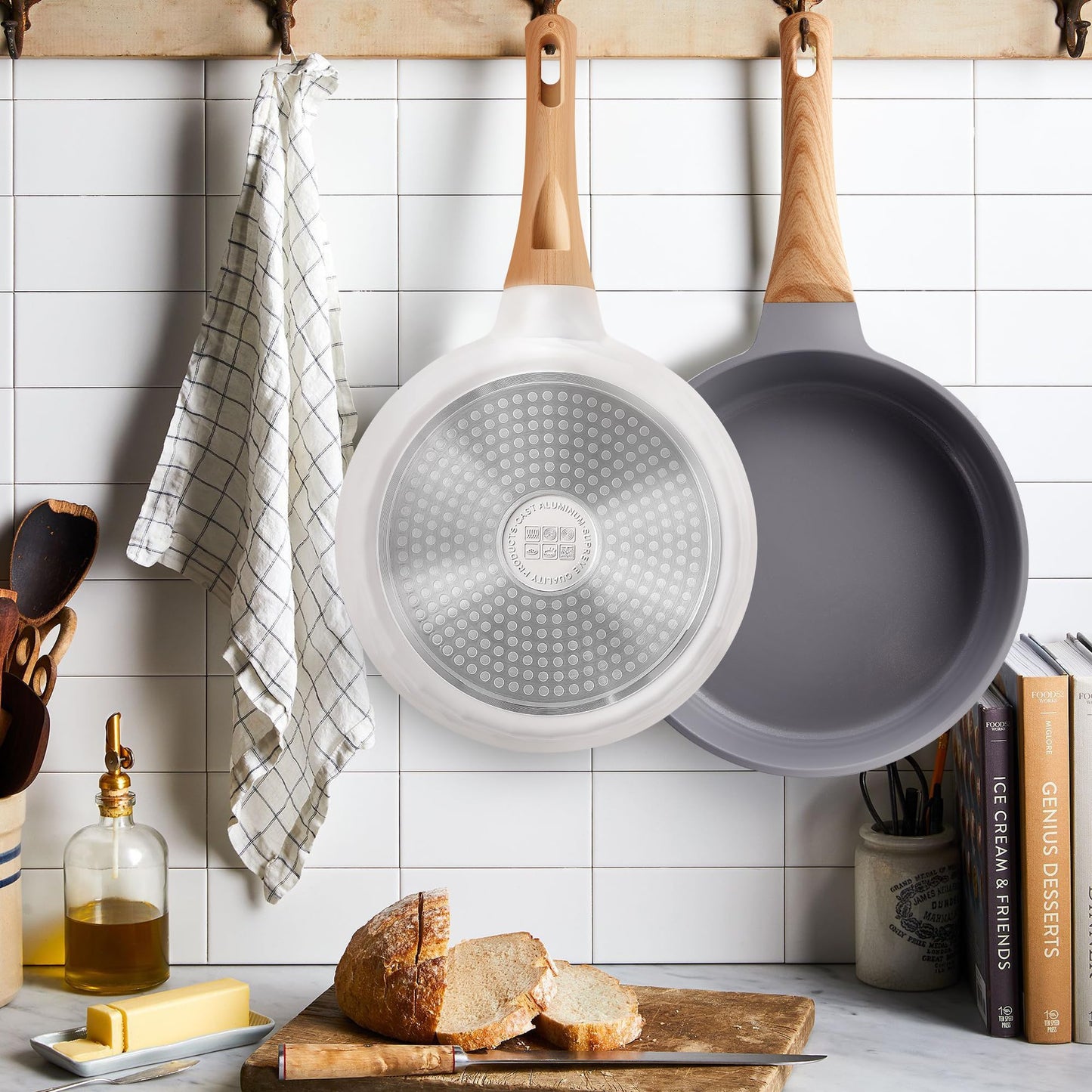 YIIFEEO Non-stick Frying Pans Nonstick Frying Pan Set Egg Omelette Pans for Cooking Set, Healthy Ceramic Skillet Set Kitchen Induction Cookware Chef's Pan Gift, 8"&9.5" &11"