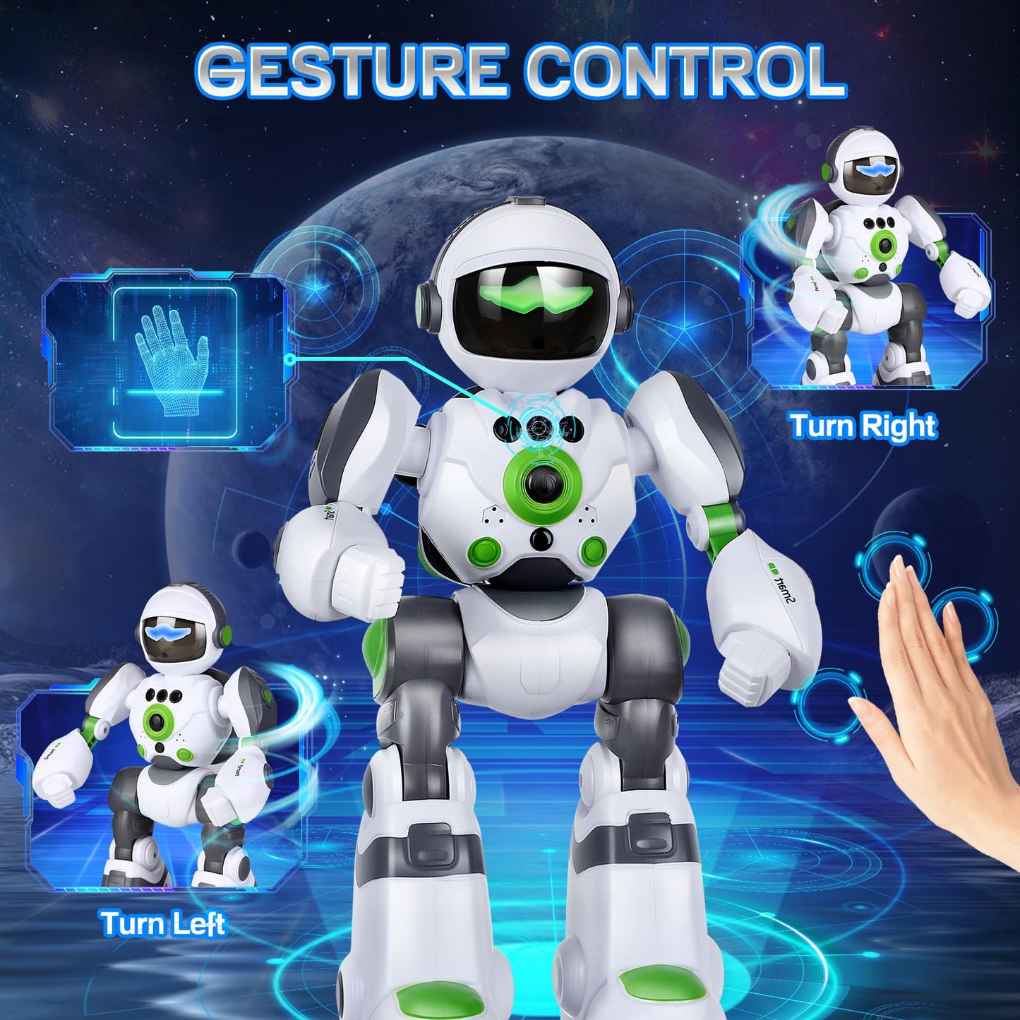 Zreswap Robot Toys Gift for Kids: Remote Control Robot Programmable Robot with Record Voice Music Dancing Gesture Control, for Toddler Boys and Girls