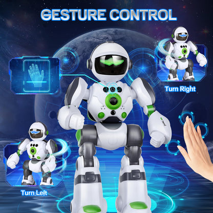 Zreswap Robot Toys Gift for Kids: Remote Control Robot Programmable Robot with Record Voice Music Dancing Gesture Control, for Toddler Boys and Girls