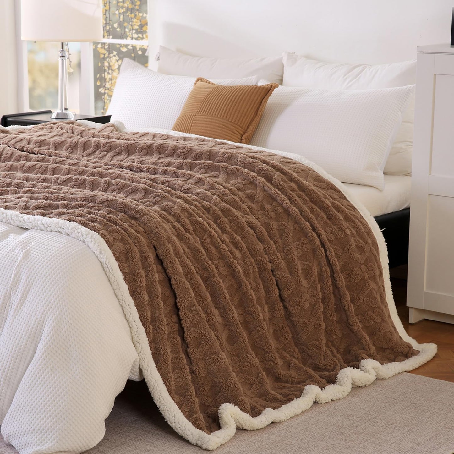 Sherpa Fleece Throw Blanket 60"x80" for All Seasons