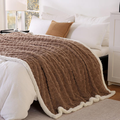 Sherpa Fleece Throw Blanket 60"x80" for All Seasons