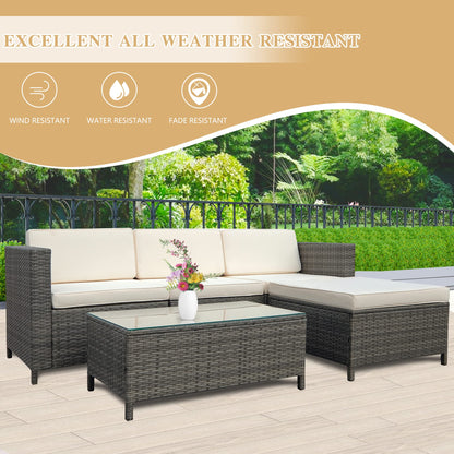 Outdoor Patio Sectional Furniture Set - Beige