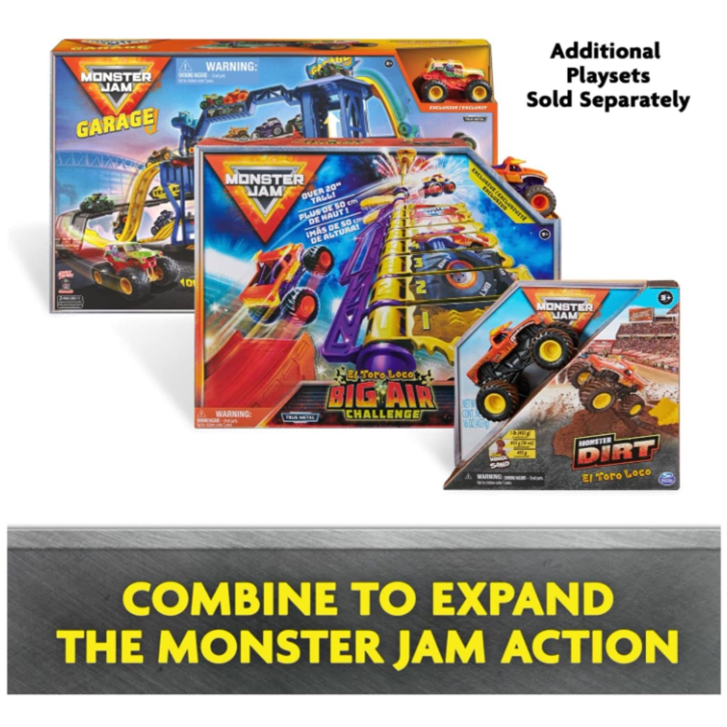 Monster Jam, Megalodon Loop of Doom Stunt Playset with Exclusive 1:64 Scale Die-Cast Monster Truck for Kids Toys for Boys Ages 3 4 5 6 and Up