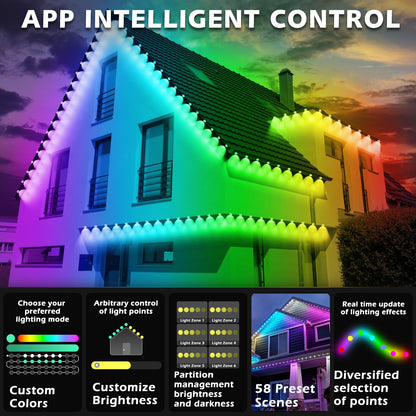 SINLEY 400FT RGB Outdoor Lights with App Control