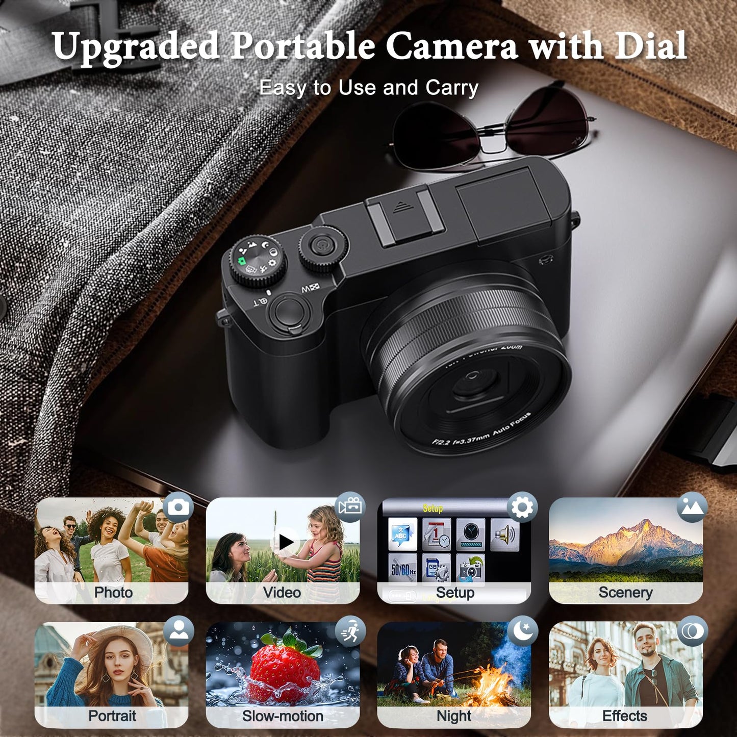 4K 64MP Digital Camera with 16X Zoom