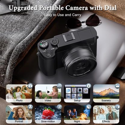 4K 64MP Digital Camera with 16X Zoom