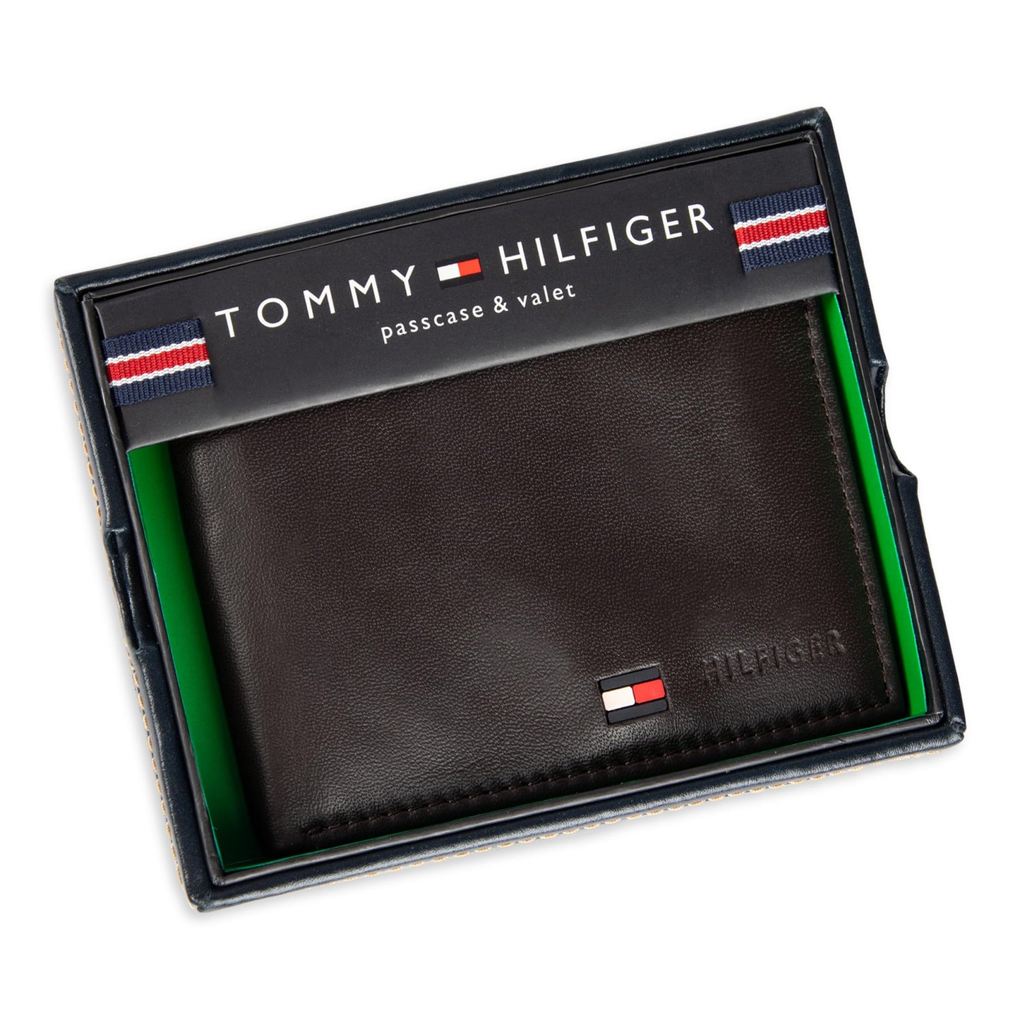 Tommy Hilfiger Men's Leather Wallet – Slim Bifold with 6 Credit Card Pockets and Removable Id Window, Brown, One Size