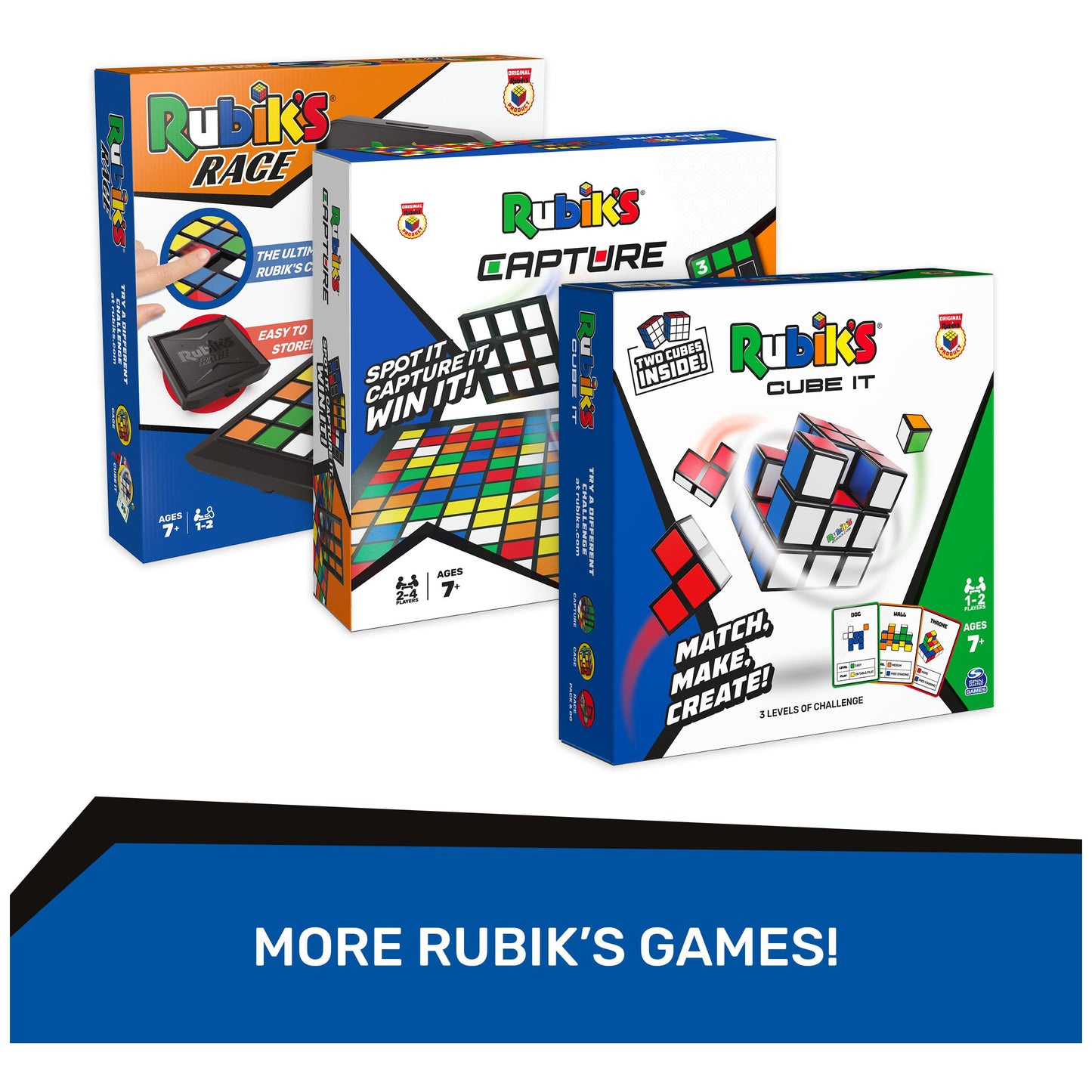 Rubik's Capture, Classic Fast-Paced Puzzle Strategy Sequence Retro Challenging Brain Teaser Board Game for Family Fun, for Adults & Kids Ages 8 and up