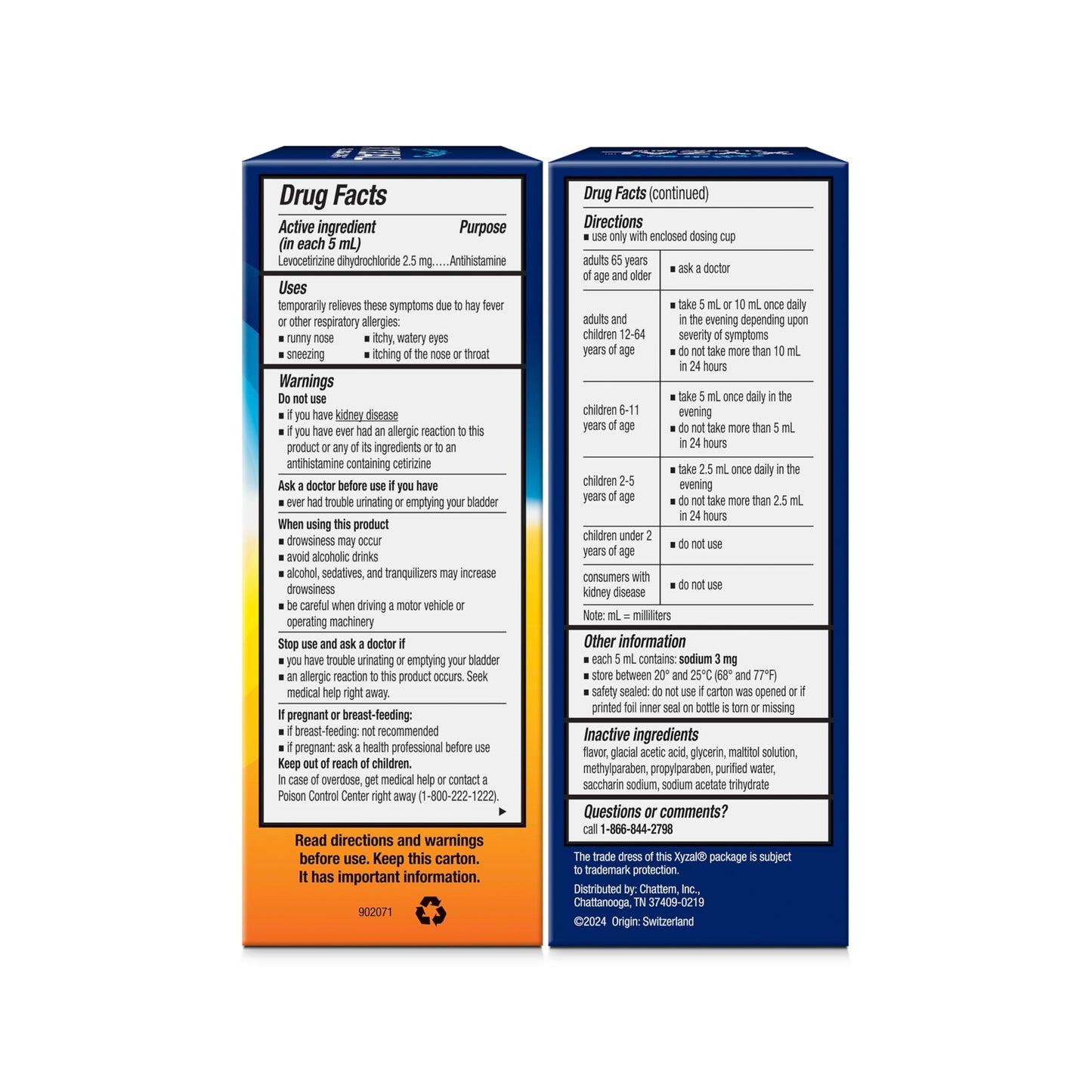 Xyzal Allergy Relief for Kids, 24 Hour Liquid