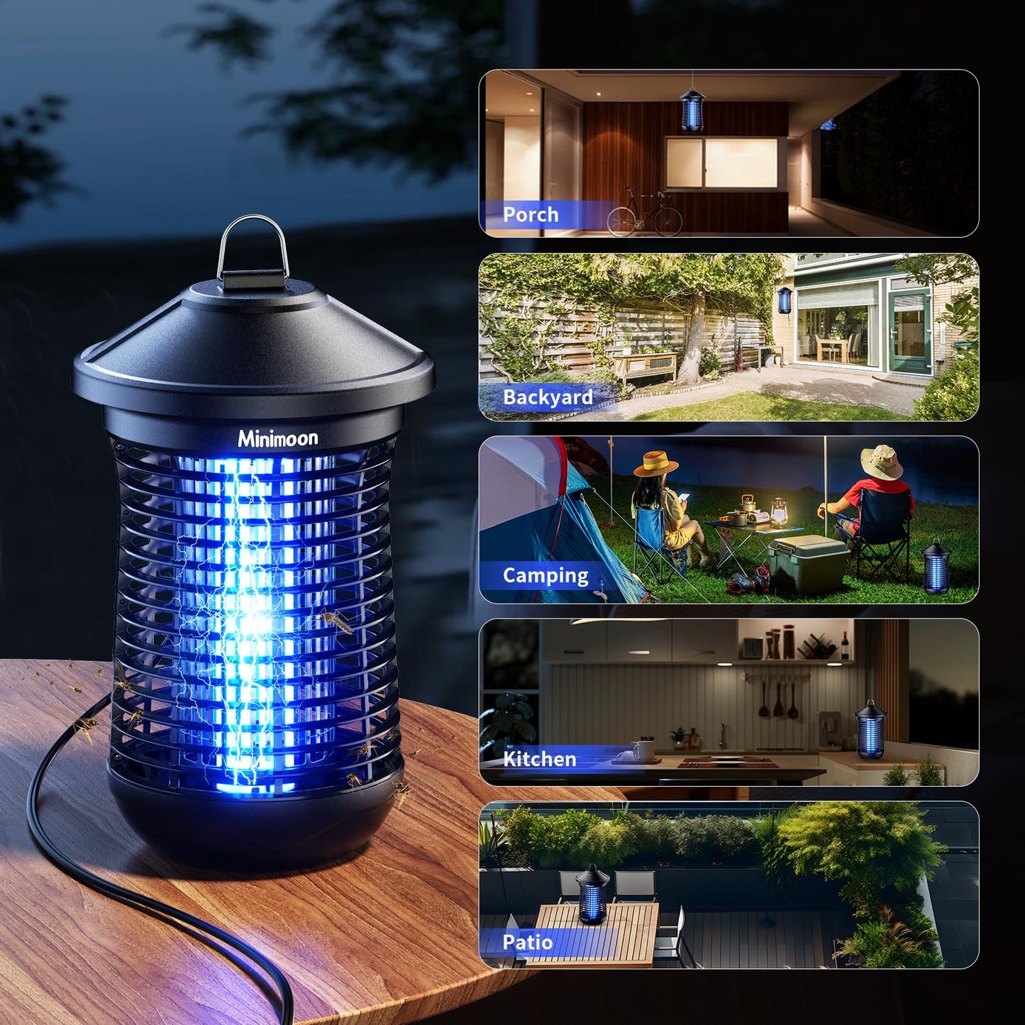 Minimoon Electric Mosquito Zapper for Outdoor Use