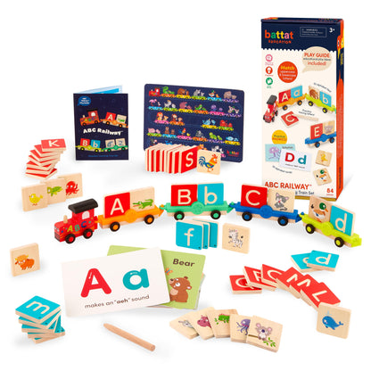 Battat Education Wooden Alphabet Train Set 84 Pieces