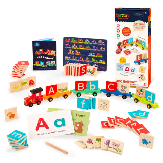 Battat Education Wooden Alphabet Train Set 84 Pieces