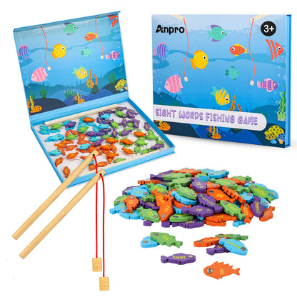 Wooden Magnetic Fishing Sight Words Educational Game