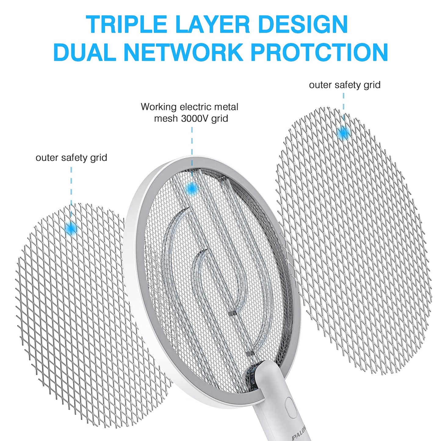 PALONE 2-in-1 Electric Fly Swatter & Bug Zapper