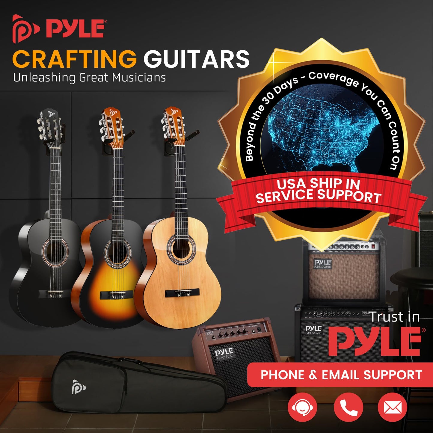 3/4 Acoustic Guitar Kit for Kids and Adults