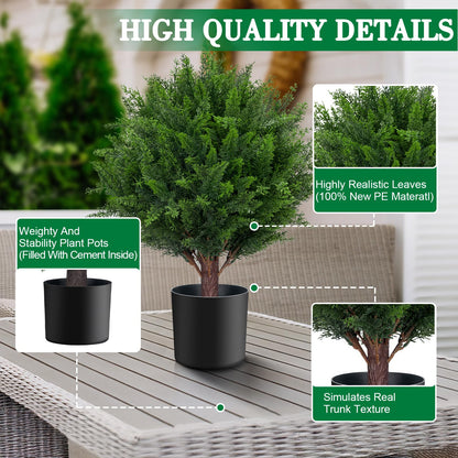 Set of 2 Faux Potted Topiary Trees