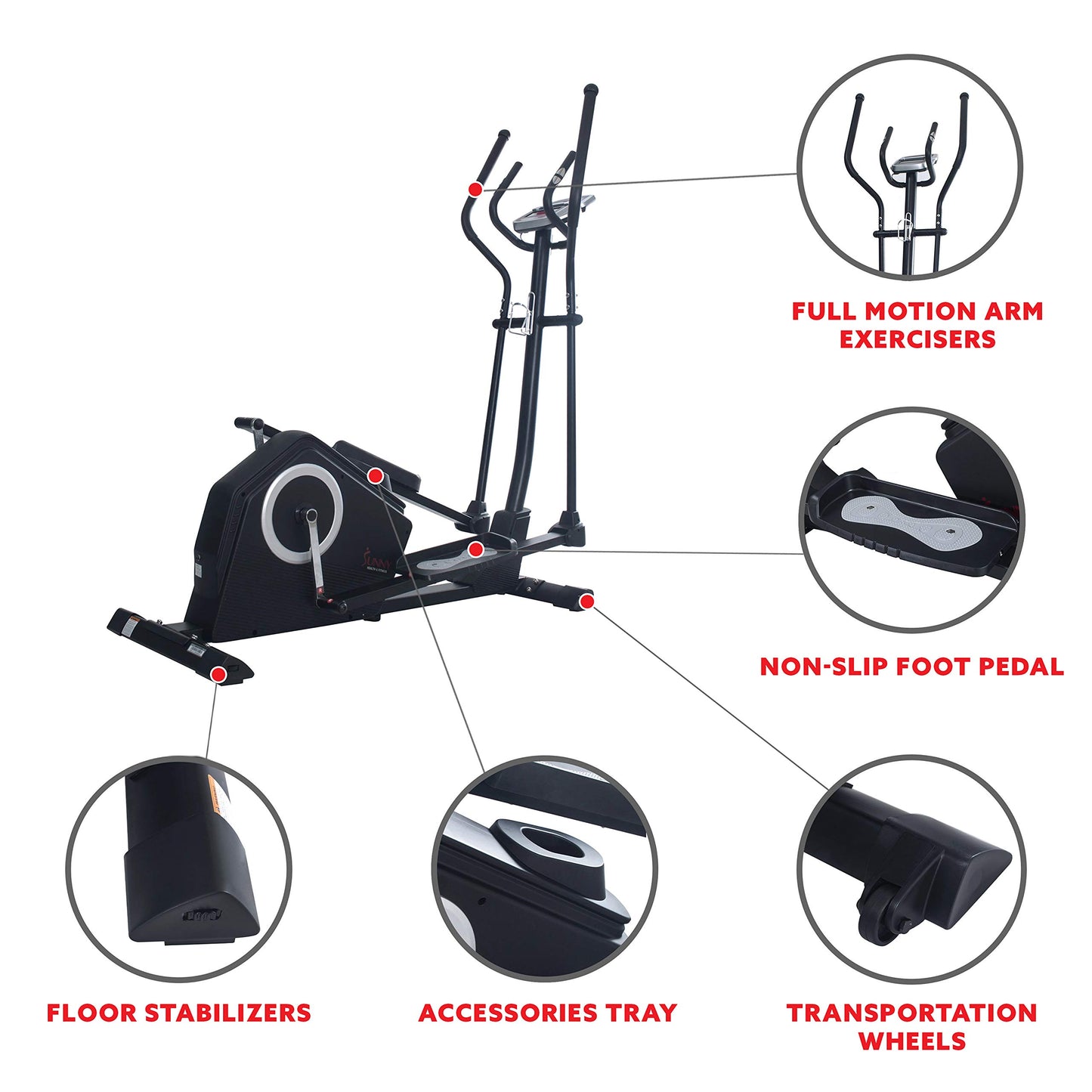 Sunny Health Elliptical Trainer - Programmable Cardio