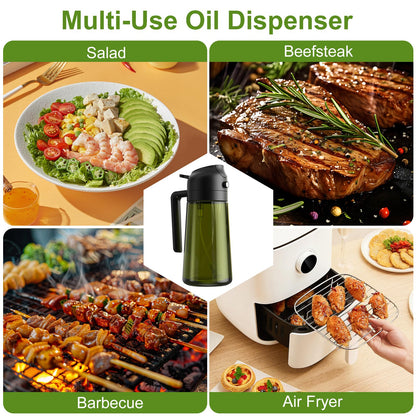 16oz Oil Dispenser and Sprayer with Labels