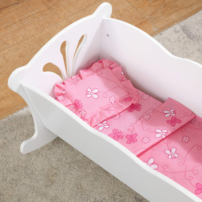 KidKraft Wooden Doll Rocking Cradle with Accessories