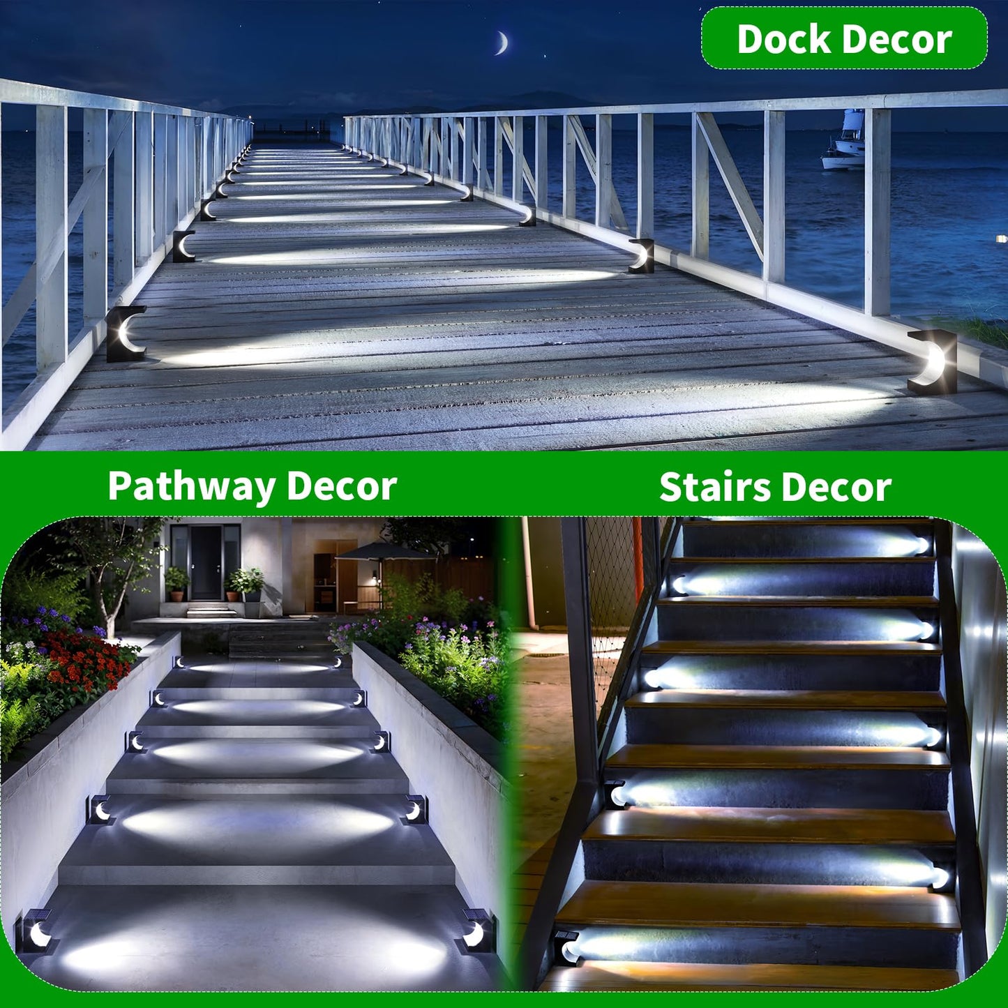 10 Pack Solar Stair Lights for Outdoor Steps