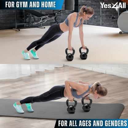 Yes4All 10 lbs Cast Iron Kettlebell Set