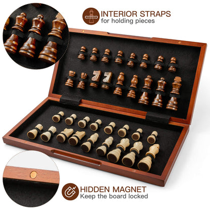 FanVince Wooden Chess Set with Storage Bags