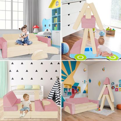 8PCS Kids Modular Foam Play Couch Set