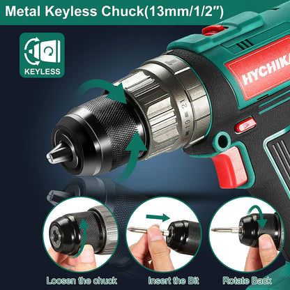 18V Cordless Hammer Drill With Bit Set