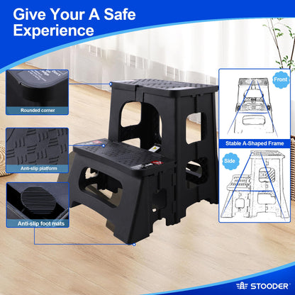 2-Step Folding Stool with Safety Lock