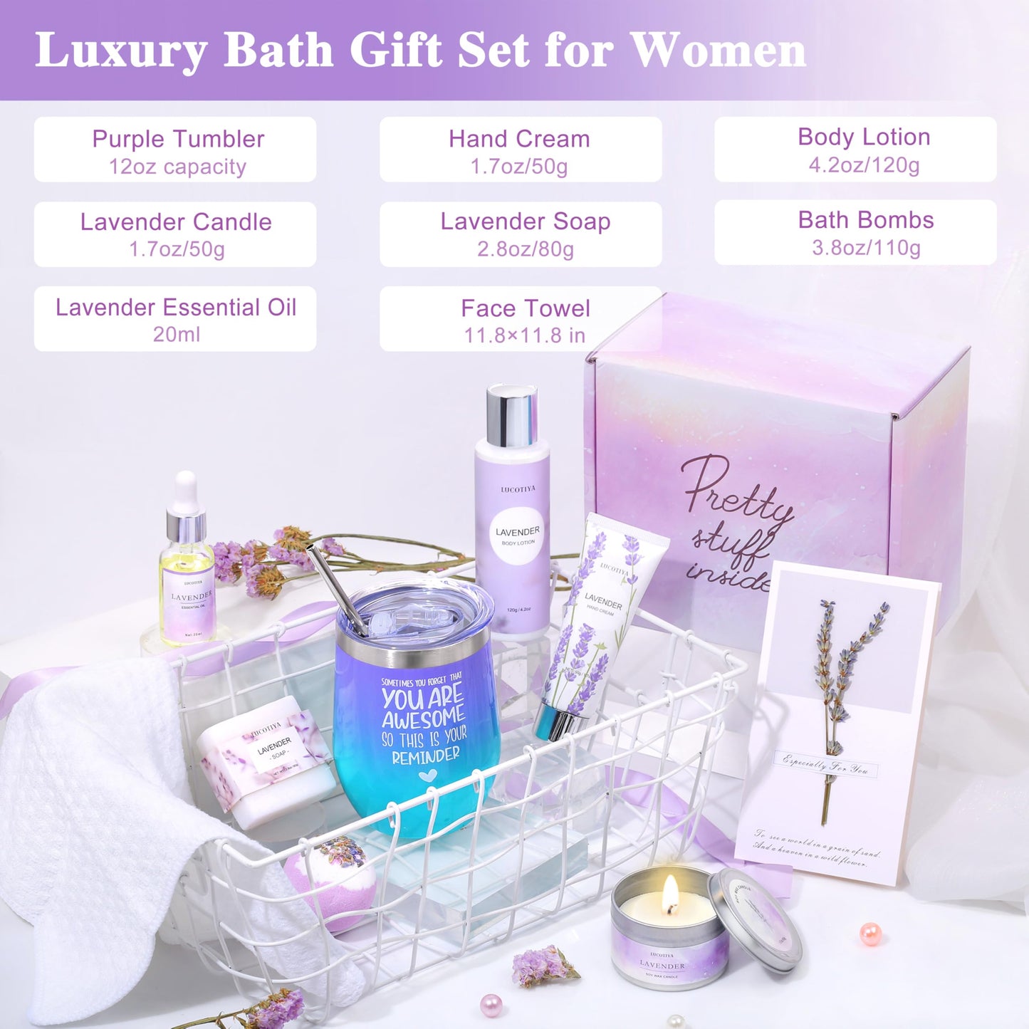 Lavender Spa Gift Set for Women and Moms