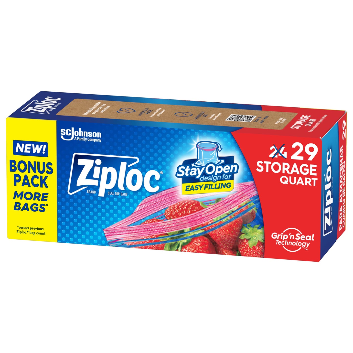 Ziploc Quart Food Storage Bags, 29 Count