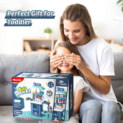 Toy Doctor Kit for Kids: Pretend Play Kids Doctor Set with Electronic Stethoscope Dress Up Doctor Costume Carrying Storage Case - Role Play Toys Medical Kit for Toddlers Boys Girls