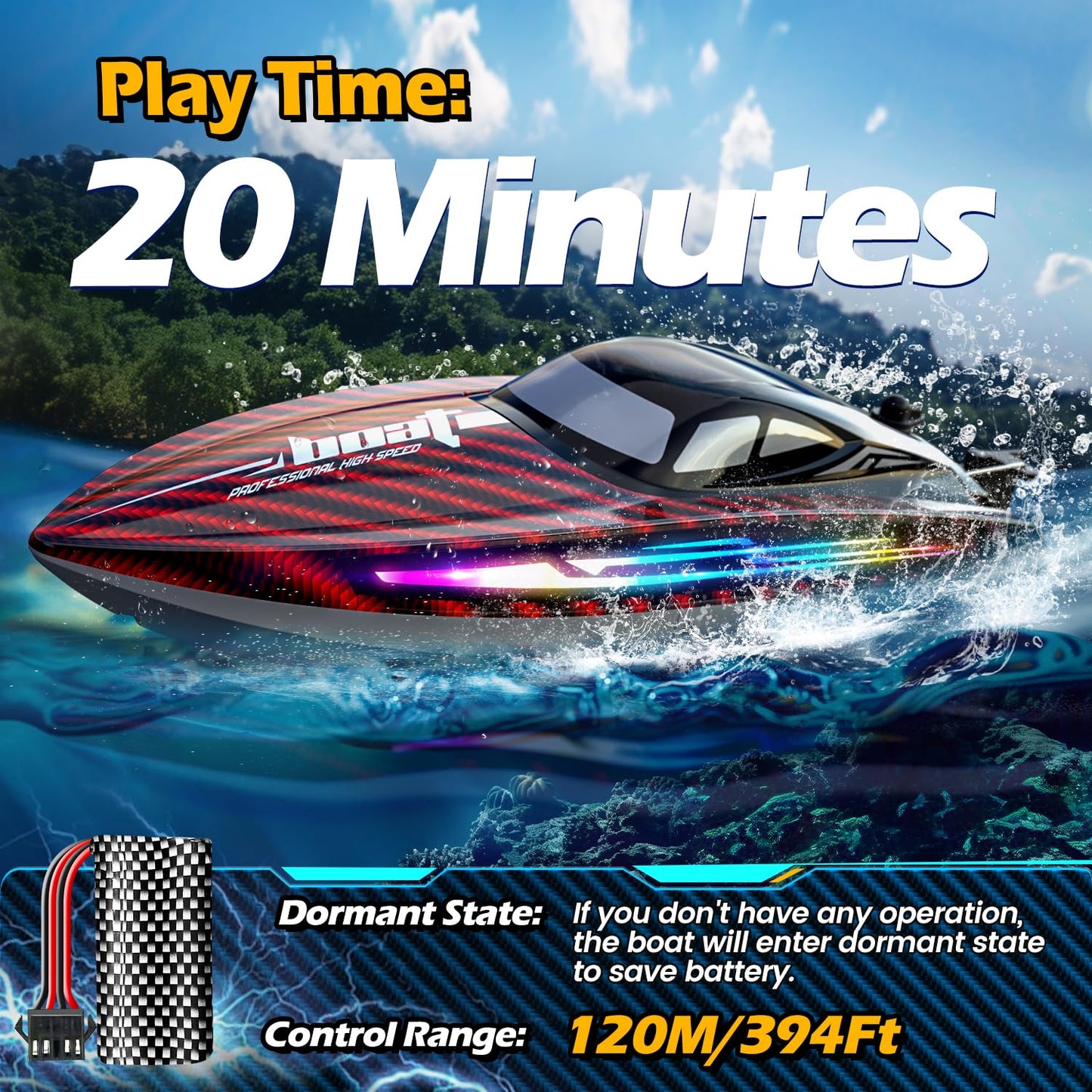 RC Boat 30KMH Remote Control Fast Speed Water Play