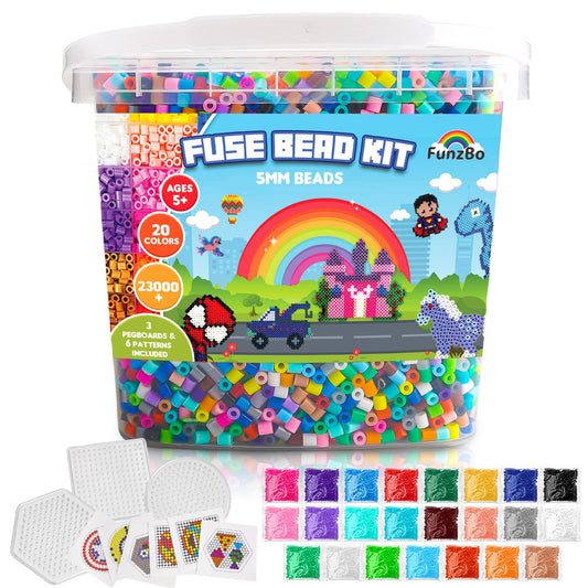 23000+ Fuse Beads Kit with Pegboards and Patterns